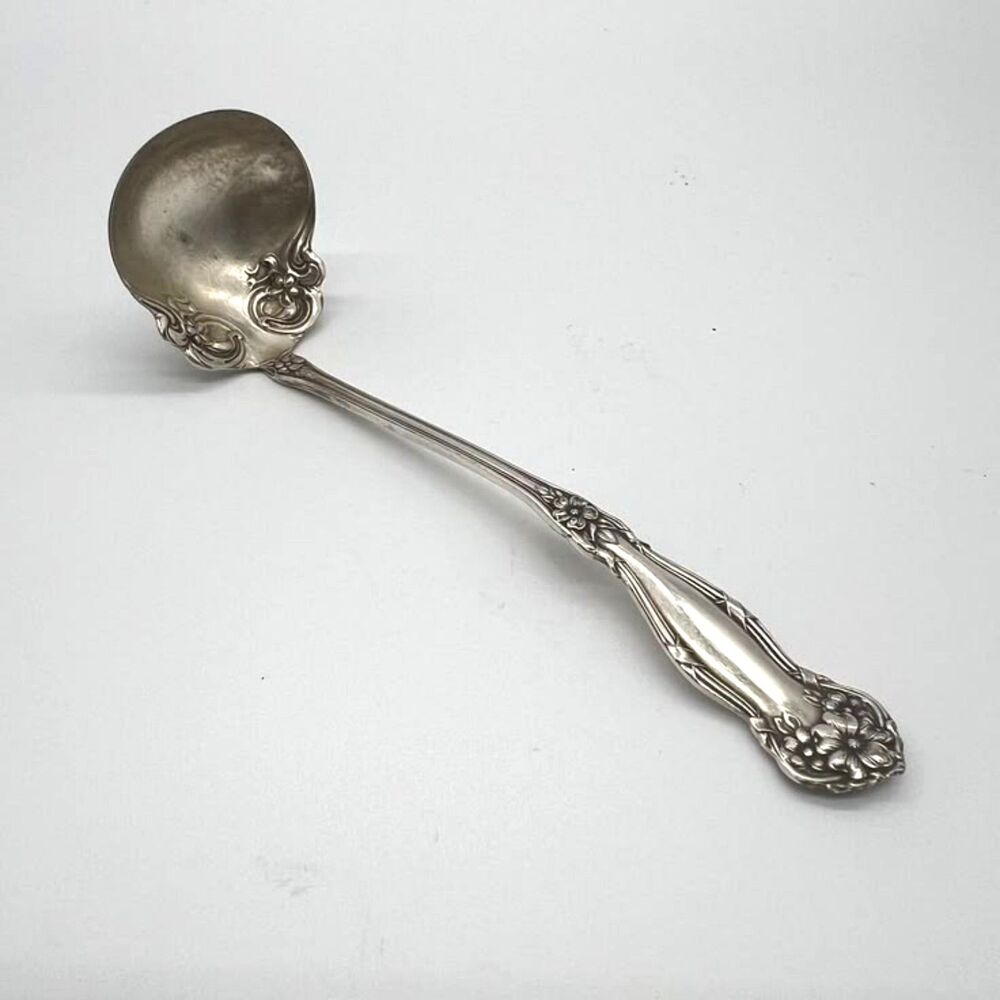 Antique Wm Rogers & Son Orangle Blossom Silverplate Gravy Ladle 6" 1910
